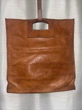 Pino Carina Vtg Classic Old Money Brown Pebbled leather Italian Hand Bag Womens