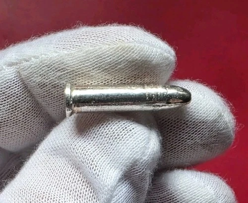 .22 LR Bullion Bullet - 5 Gram .999 Fine Pure Silver Hand Poured Bar Ingot Coin