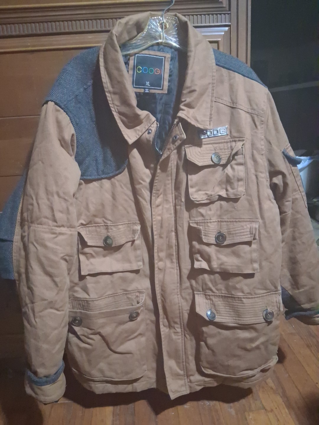 Coogi Brown Multi Pockets Winter Jacket Size XL - image 1