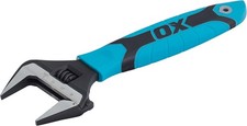 OX Tools Pro Extra Wide Jaw Adjustable Wrench - Adjustable Plumbing Spanner wit
