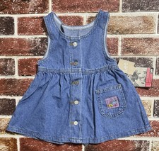 NWT Vintage Lee USA Denim Jean Jumper Dress 24m