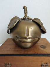 Surrealist Brass Apple Face Figure