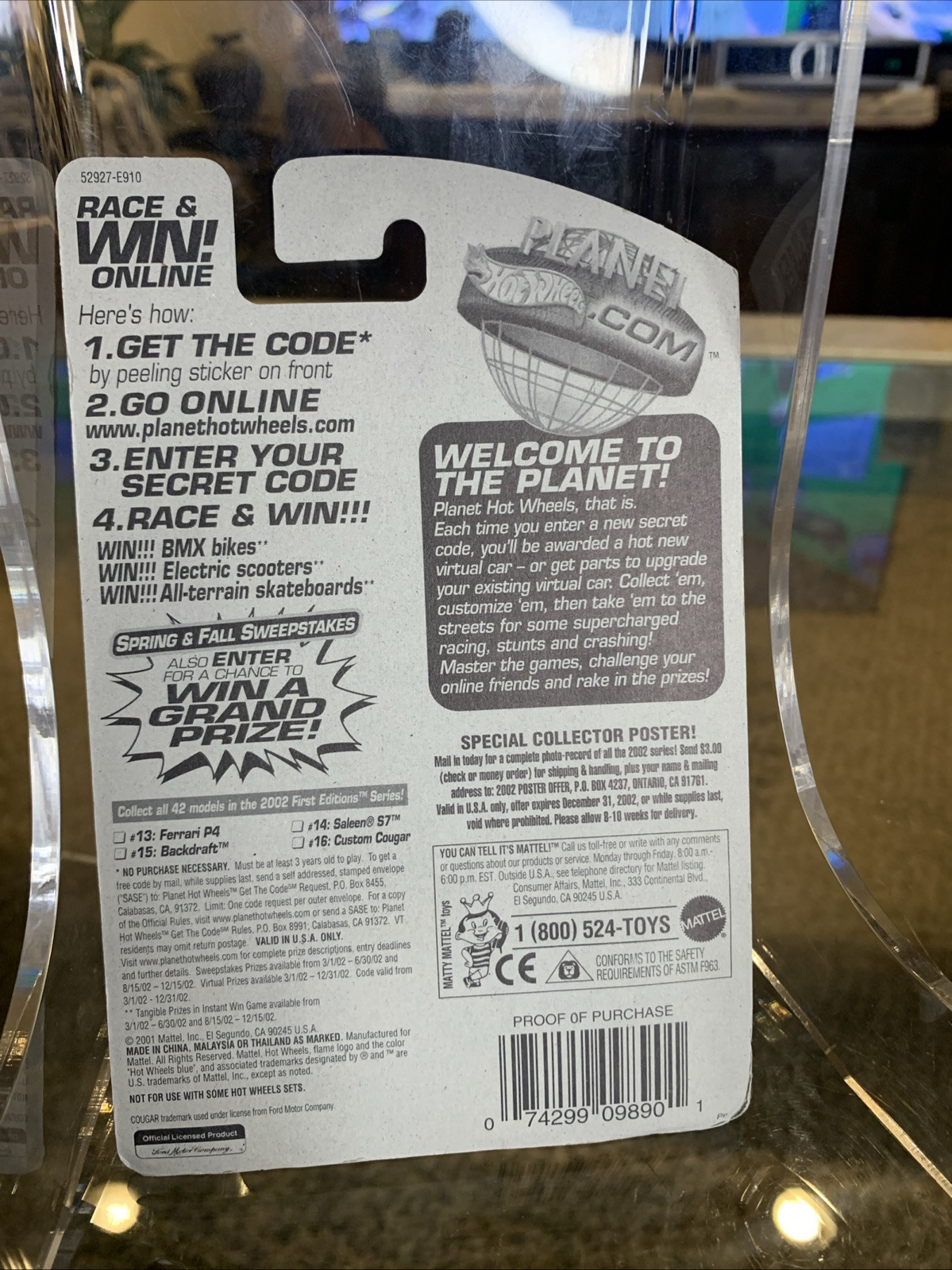 2002 Hot Wheels First Editions #16/42, Custom Cougar, Black, Collector #28 thumbnail 2