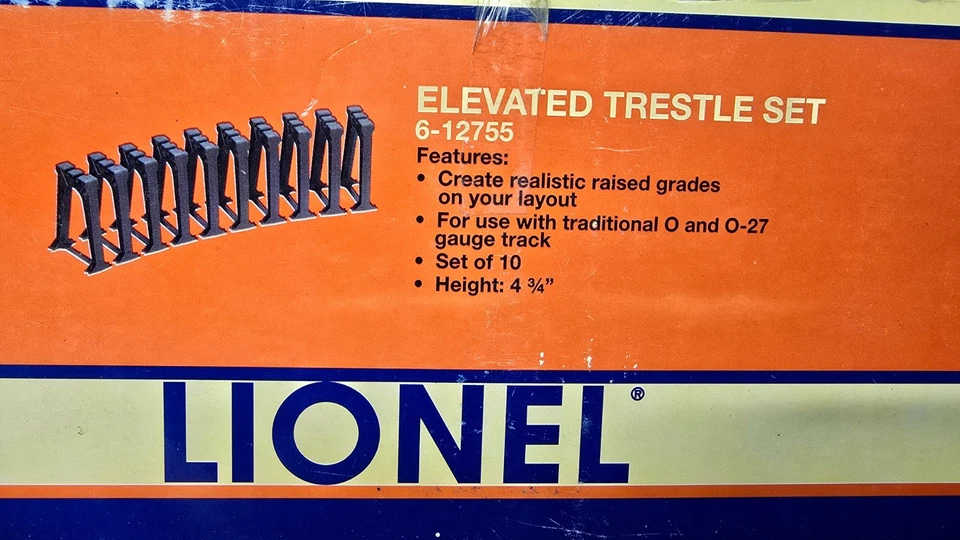 Lionel O Gauge Elevated Railroad Train Trestle Set 6-12755 Set 10 Piers + Box - Image 4 of 4