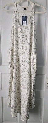 NWT Universal Thread XL Linen Blend Floral Drop Waist Midi Dress With Pockets