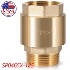 SP0465X-125 One Way Brass Check Valve, 1-1/4" NPT male in/ 1-1/4" FNPT out,