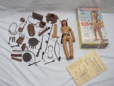 Vintage Marx Toys Chief Cherokee Movable Indian 11" Action Figure 2063 w/Box/Acc