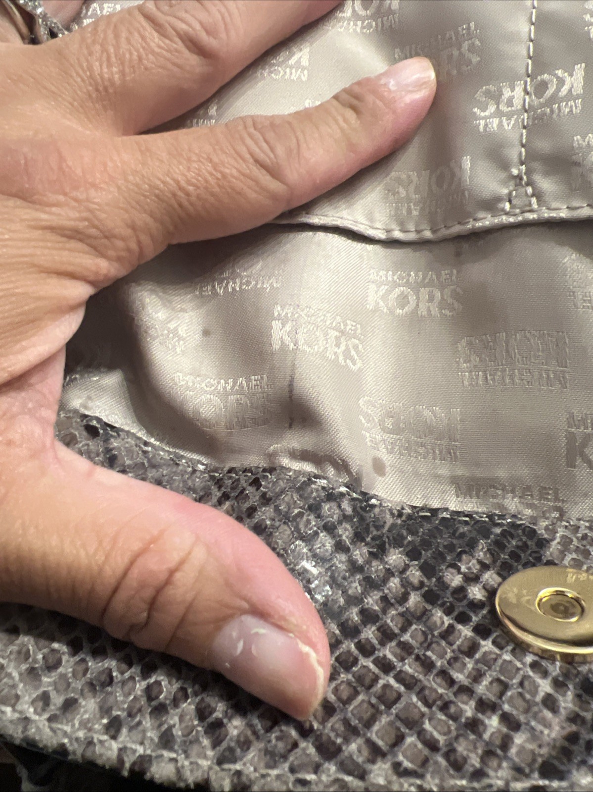 Michael Kors Hamilton python embossed large satch… - image 24