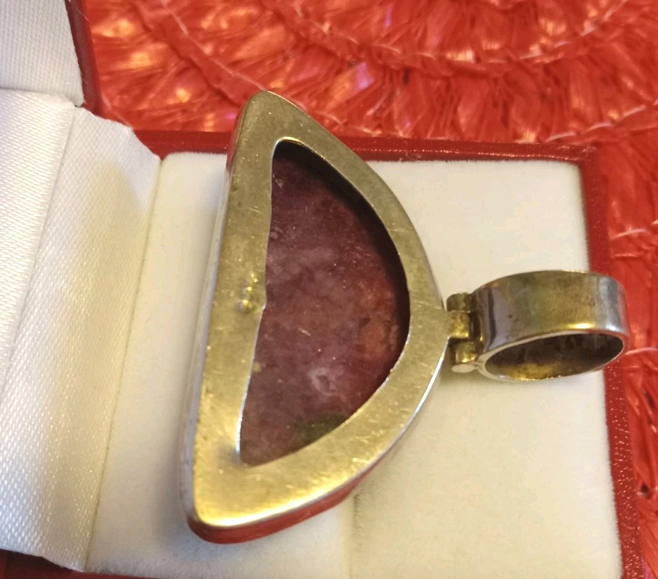 Ruby Zoisite Sterling Silver Moo Shape Pendant - image 5