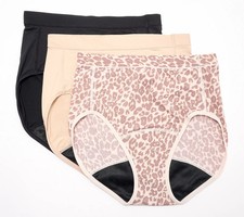 Breezies Set 3 Leak Proof Hi-Cut Briefs 1X Basic Pack A653698  12684