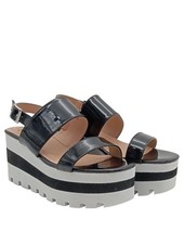 BUFFALO Plateau-Sandaletten Damen Sandaletten Gr. DE 39 schwarz Casual-Look