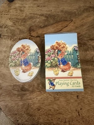 Peter Rabbit Oval Egg Shape Die Cut Playing Cards Sealed Beatrix Potter 2007 NIB