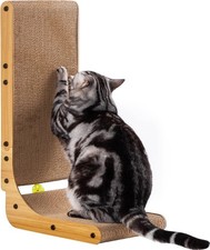 L Shape Cat Scratcher, 26.8 Inch Cat Scratchers for Indoor Cats, Protecting F...