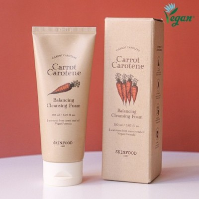 SKINFOOD Carrot Carotine Balancing Cleansing Foam 150ml Vegan Moisture Cleanser