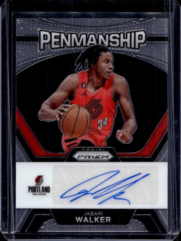 2023-24 Panini Prizm Jabari Walker Penmanship Auto #PNM-WAL Trail Blazers