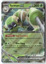 spidops ex pokemon card value full art ultra rare from Pokmon s&v!! The texture on this is beautiful and I absolutely love the colour combo of orange and green! Definitely not a combo your opponent takes 2 Prize cards. Spidops ex #19 Prices |