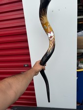 Shofar Horn Yemenite XL 31" Painted Kudu Jerusalem Leon