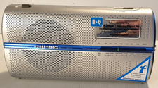GRUNDIG MUSIC BOY 50 Portable FM MW SW Radio Silver 2008 Model with Power Cord.