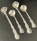 Gorham Strasbourg Sterling Silver Scalloped Mustard Ladle Master Salt Spoon Set
