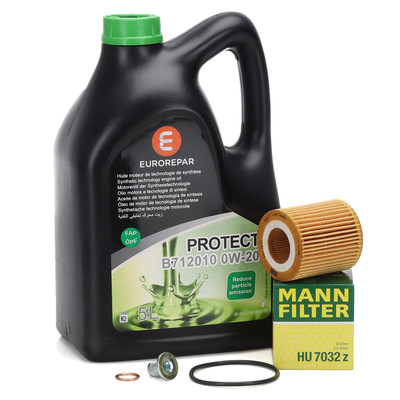 5L EUROREPAR PROTECT 0W-20 Motoröl + MANN Ölfilter für PSA OPEL 1.5 DIESEL