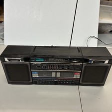 1980s Sanyo M W250 Radio Stereo Boombox Dual Cassette Dubbing Recorder Tested