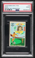 1978 Brasil na Argentina Copa Do Mundo 78 Zico #19 PSA 2