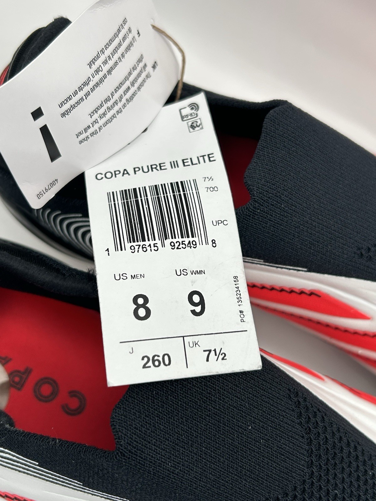 NEW Adidas Copa Pure 3 Elite Laceless FG Soccer Cleats Size Men's 8 IH0076 thumbnail 5