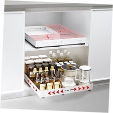 Pull-out Cabinet Organizer With Depth15.7"-24.4" Width12.8"-20.5" White