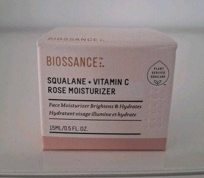 Biossance Squalane+Vitamin C Rose Moisturizer 15ml Vegan Neu OVP Travelsize