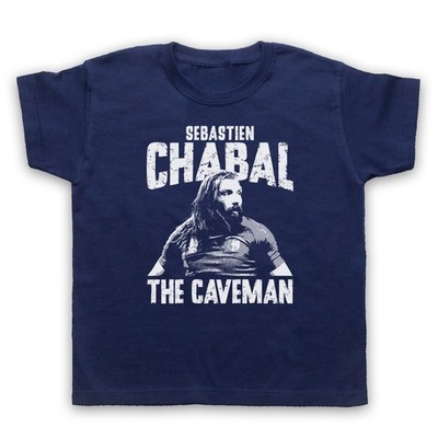 Sebastien The Caveman Chabal Rugby Tribute Kinder Kids T-Shirt alle Farben