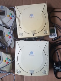 Job Lot Sega Dreamcast HKT-3030 2x Console Power Supply TV Cable 5x Controllers