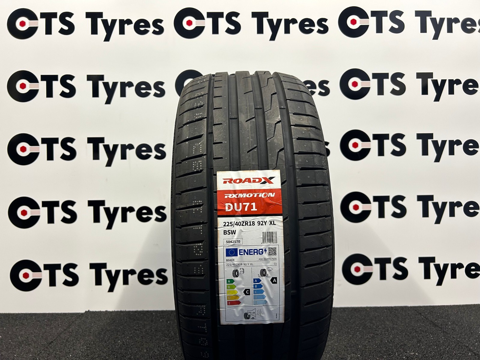 1 X 225/40R18 RoadX RXMOTION DU71 92Y XL New *A* WET GRIP TYRE 225 40 18