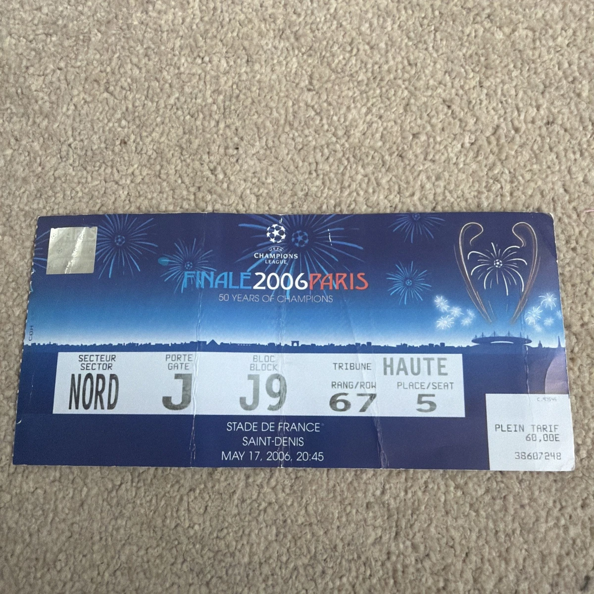 Ticket Original FC Koln Vs. OGC Nice - Coupe UEFA 1973