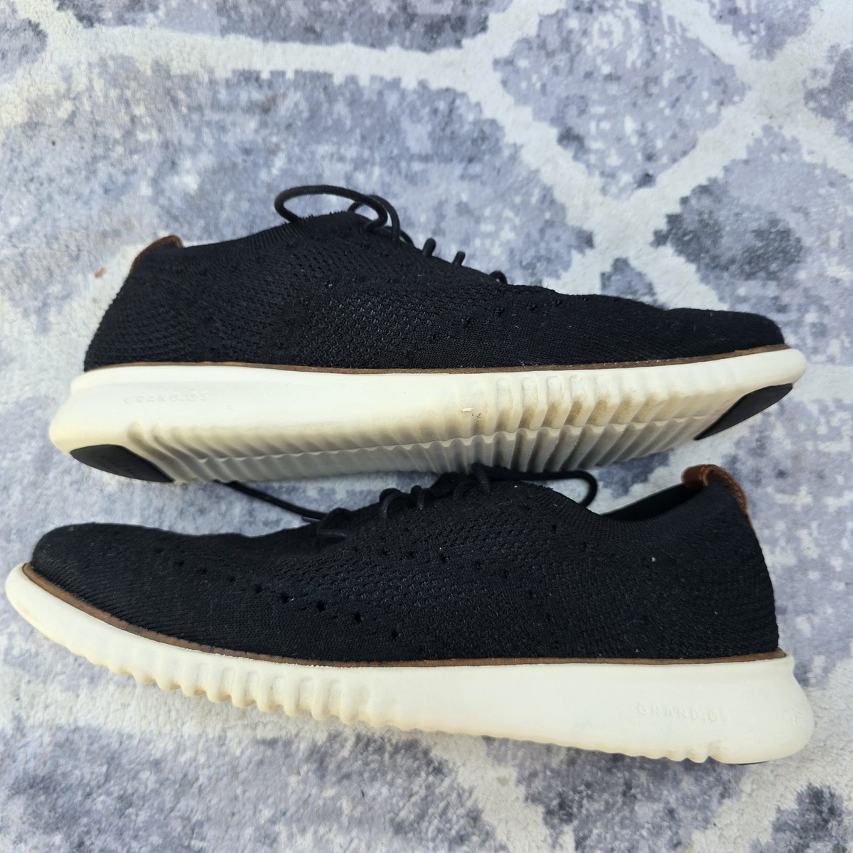 Cole Haan Shoes Mens 9.5 Black Ivory Zerogrand Stitchlite 