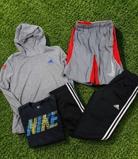 Youth Boys Clothing Lot 4 ADIDAS  NIKE Shirts, Track Pants  Shorts Sz Medium