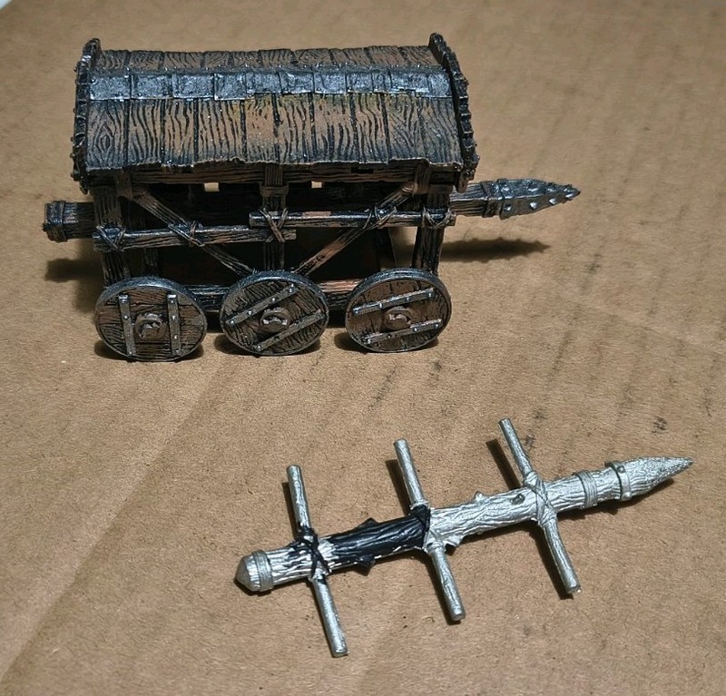 Siege Attackers battering ram. Warhammer Fantasy Citadel miniatures. Metal