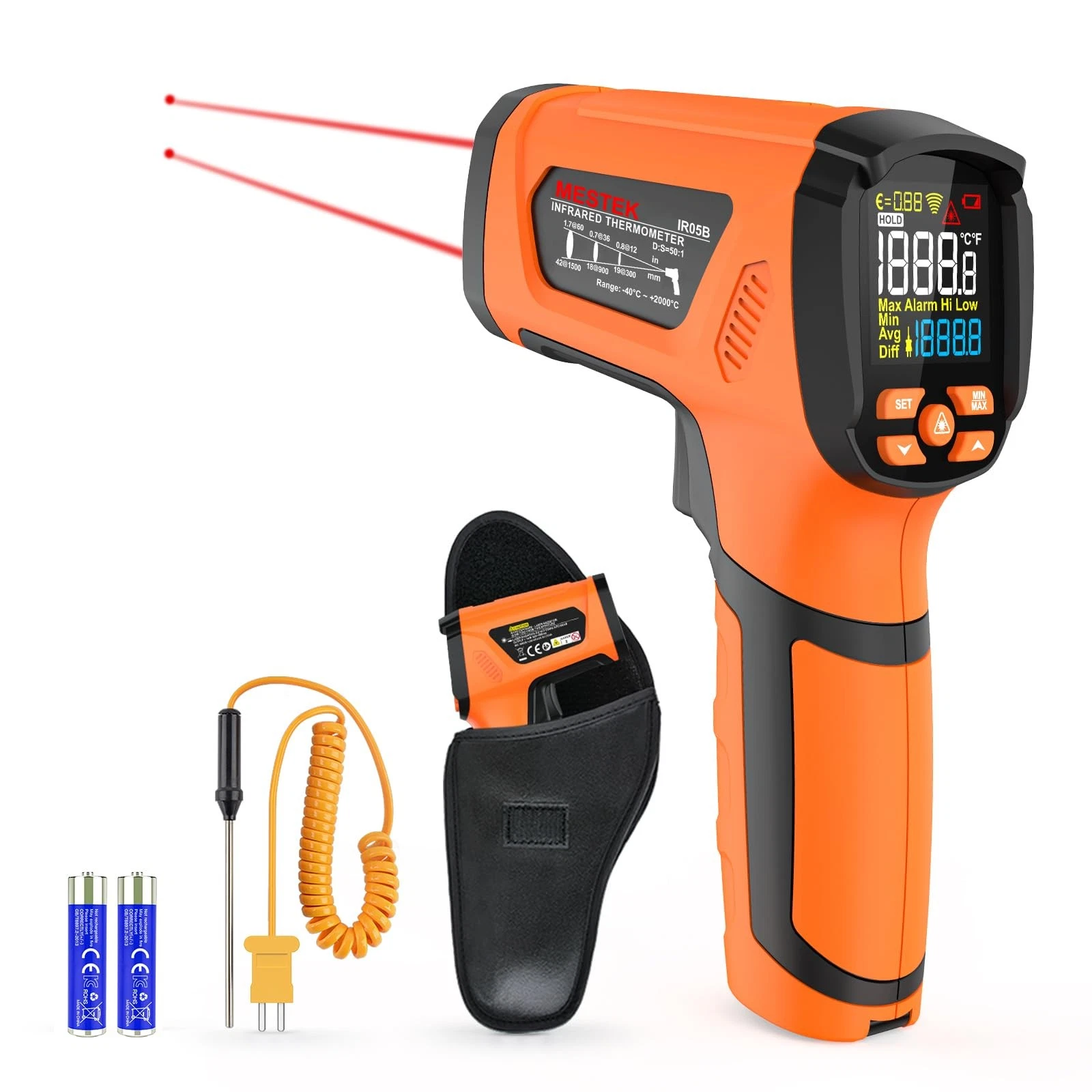 Infrared Thermometer Gun -40℉~3632℉ Non-Contact Pyrometer Dual Laser