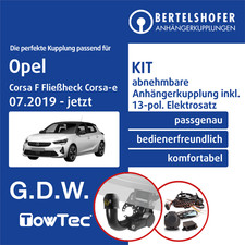 Für OPEL Corsa F Fließheck Corsa-e 07.2019-jetzt AHK abn +13pol spez E-Satz TOP