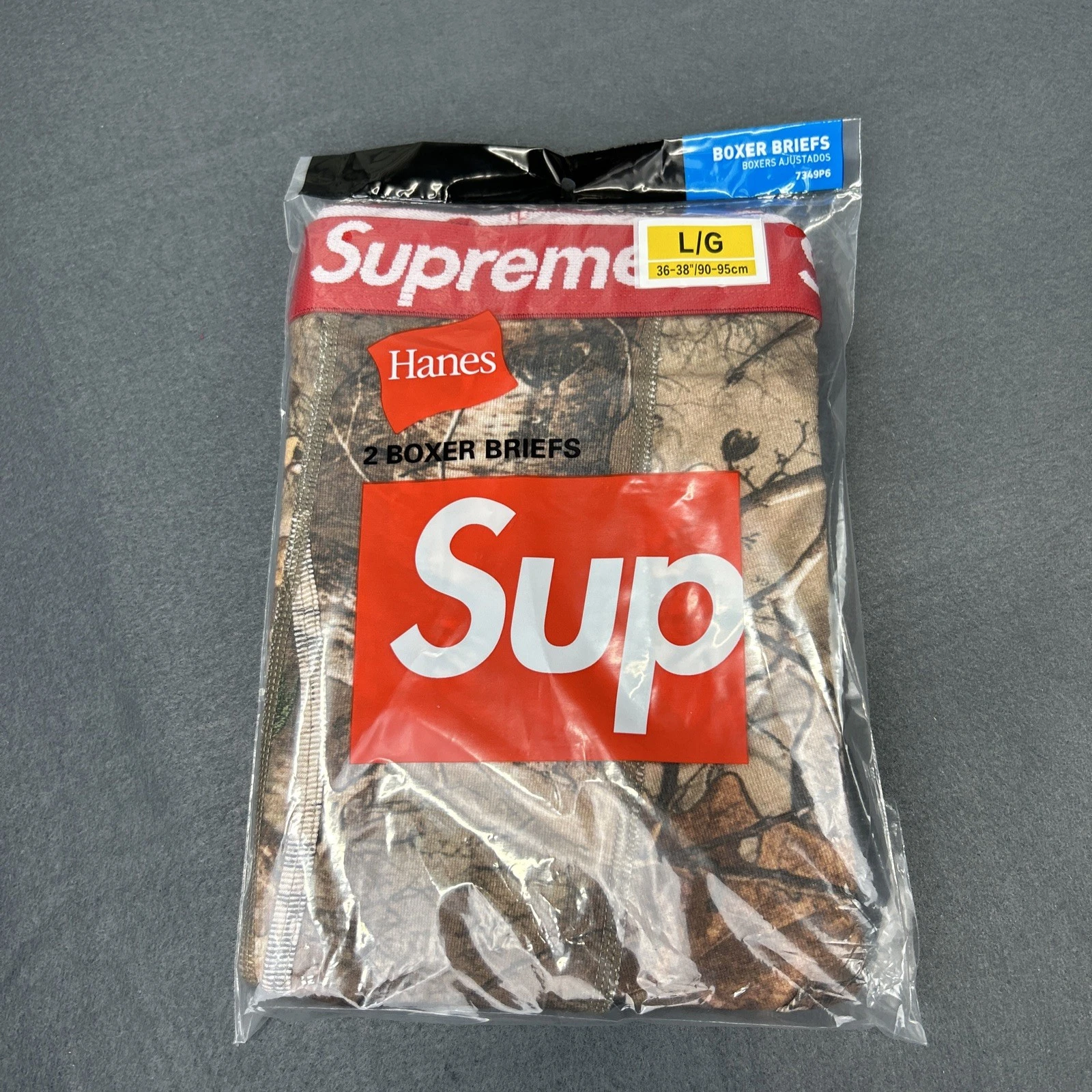Lot de 2 boxers Supreme Real Tree Camo taille L Hanes décontractés neufs authentiques
