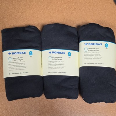 Bombas Men's Black Solid Crew Neck Short Sleeve T-Shirt XL Tagless Cotton Blend