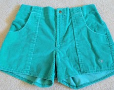 Vintage 80s OP Corduroy Shorts Mens 38 Turquoise Surf Skater USA Beach 