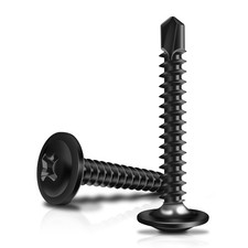 300 PCS 10x1-1/4 Inch Black Self Tapping Screws for Metal 410 Stainless