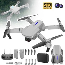 4K Drone with HD Dual Camera Drones WiFi FPV Foldable RC Quadcopter 3 Batteries
