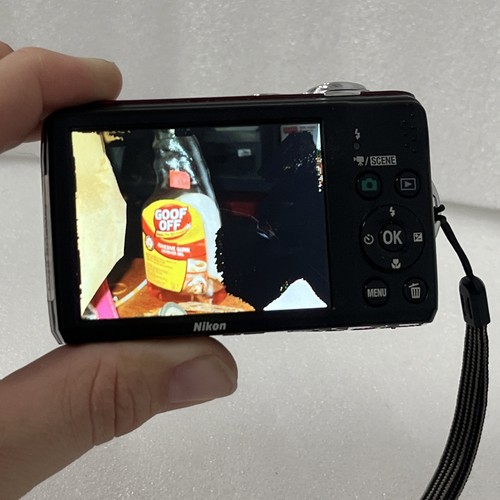 Nikon COOLPIX L22 12.0MP 3.6x Digital Camera Red Tested Works Damaged Screen - Picture 6 of 13