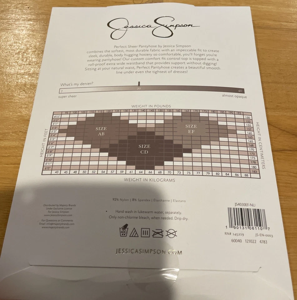 Medias transparentes Jessica Simpson Nude Control Top talla EF altas NUEVAS Foto 2 de 2