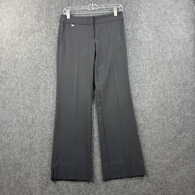 BcBgMaxAzria Pants Women's 0 Black Wide Leg Dress Trousers Pockets Wool