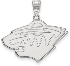 14K White Gold NHL Minnesota Wild Large Pendant by LogoArt