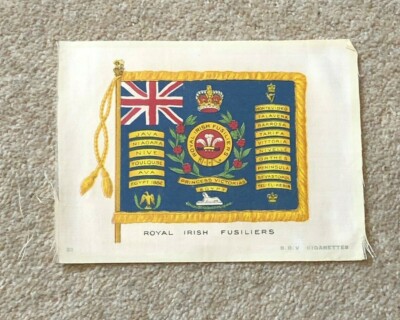 bdv cigarette silks Antique Silk BDV Cigarette Card Military Royal Irish Fusiliers Flag
