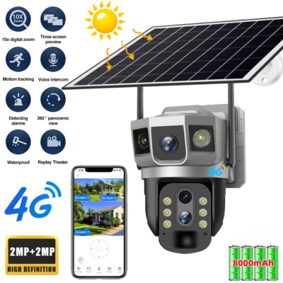 4G Dual Lens CAMERA PTZ CCTV AUßEN ÜBERWACHUNGSKAMERA V380 PRO 