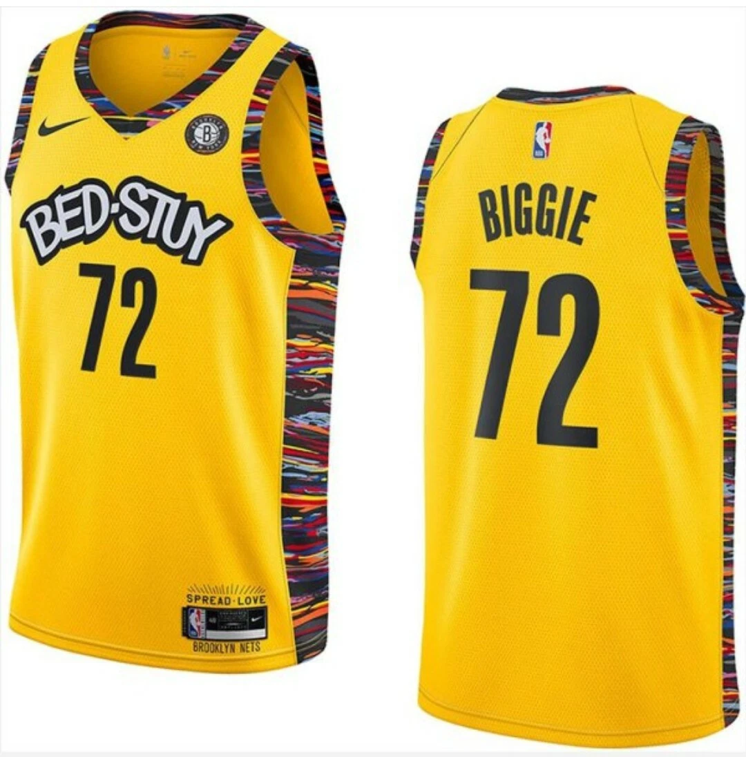 Nike Brooklyn Nets Biggie Bed Stuy Jersey Amarillo Yellow CU0193 728